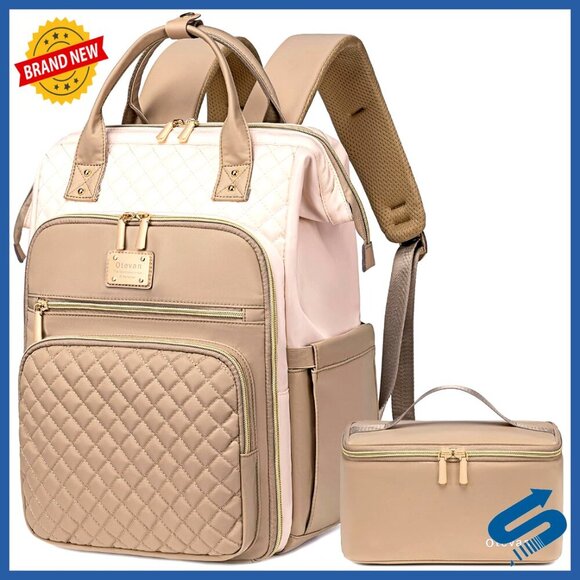 Handbags - Insulated Laptop Backpack with Detachable Lunch Box Multi-Pocket Work Travel